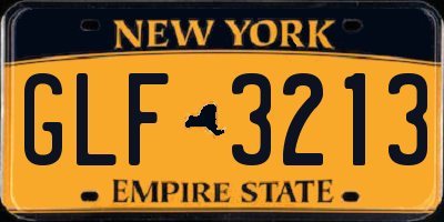 NY license plate GLF3213