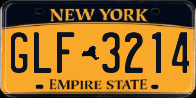 NY license plate GLF3214