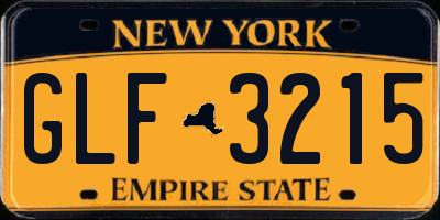 NY license plate GLF3215