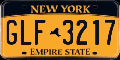 NY license plate GLF3217
