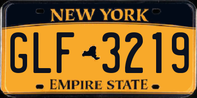 NY license plate GLF3219