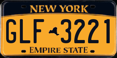 NY license plate GLF3221