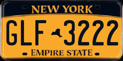 NY license plate GLF3222