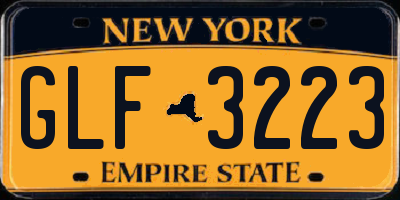 NY license plate GLF3223