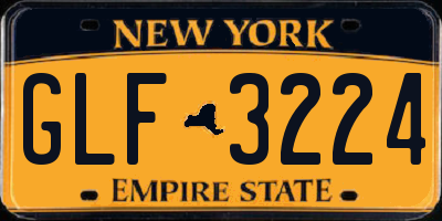 NY license plate GLF3224