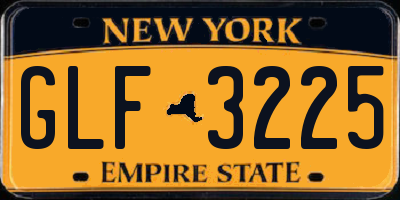NY license plate GLF3225