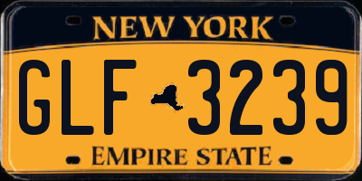 NY license plate GLF3239
