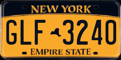NY license plate GLF3240