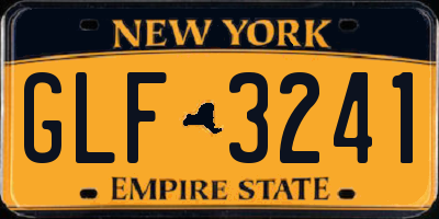 NY license plate GLF3241