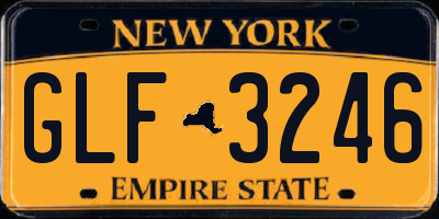NY license plate GLF3246