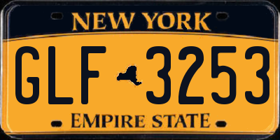 NY license plate GLF3253