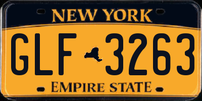 NY license plate GLF3263