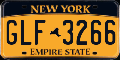 NY license plate GLF3266
