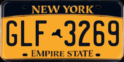 NY license plate GLF3269