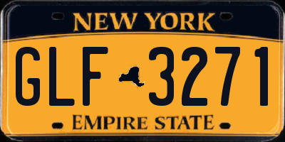 NY license plate GLF3271