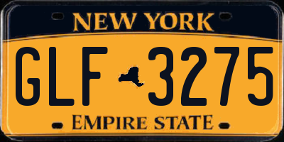 NY license plate GLF3275