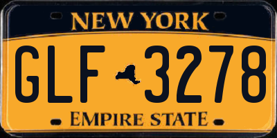 NY license plate GLF3278