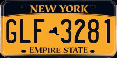NY license plate GLF3281