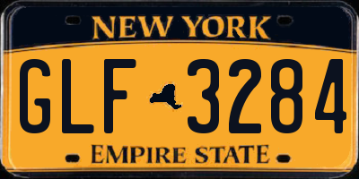 NY license plate GLF3284