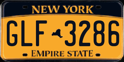 NY license plate GLF3286
