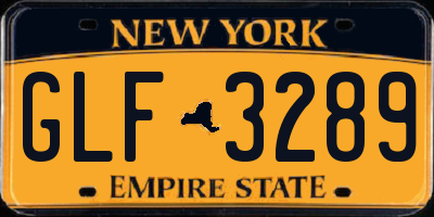 NY license plate GLF3289