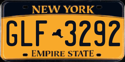 NY license plate GLF3292
