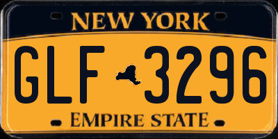 NY license plate GLF3296