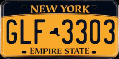 NY license plate GLF3303