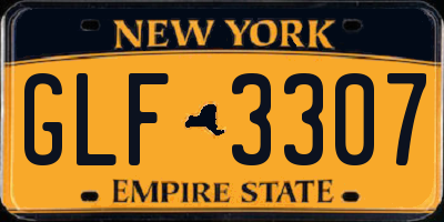 NY license plate GLF3307