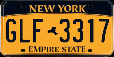 NY license plate GLF3317