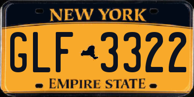 NY license plate GLF3322