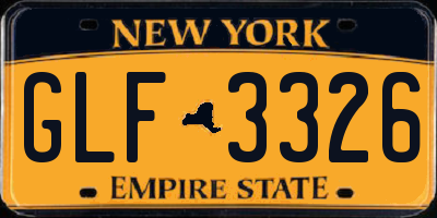 NY license plate GLF3326