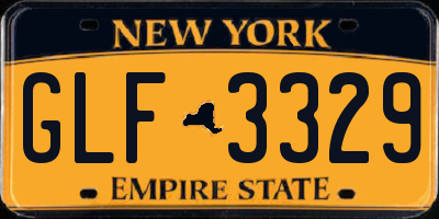 NY license plate GLF3329
