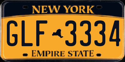 NY license plate GLF3334