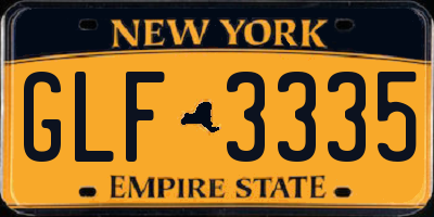 NY license plate GLF3335