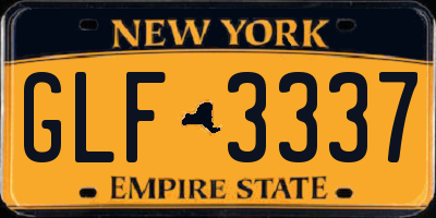 NY license plate GLF3337