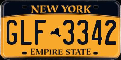 NY license plate GLF3342