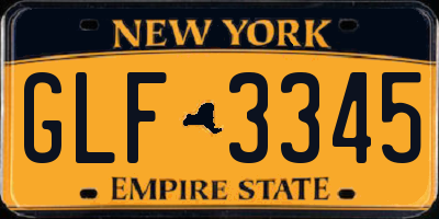 NY license plate GLF3345