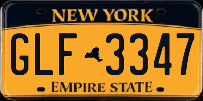 NY license plate GLF3347