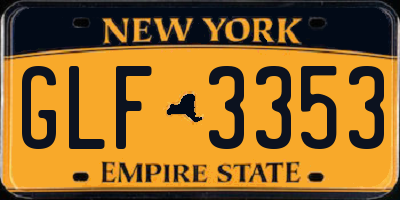 NY license plate GLF3353