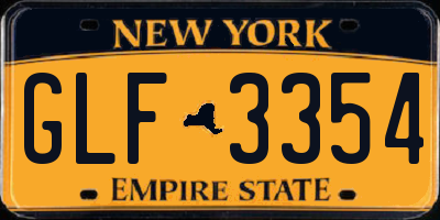 NY license plate GLF3354