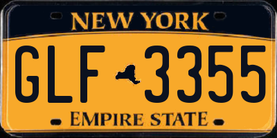NY license plate GLF3355