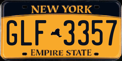 NY license plate GLF3357