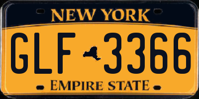 NY license plate GLF3366