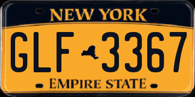 NY license plate GLF3367