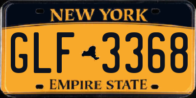NY license plate GLF3368
