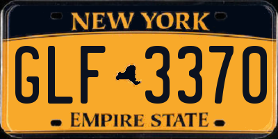 NY license plate GLF3370