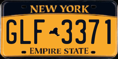 NY license plate GLF3371