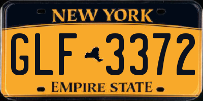 NY license plate GLF3372