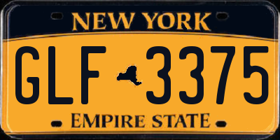 NY license plate GLF3375